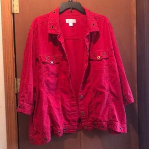 Deep red jacket. 3x